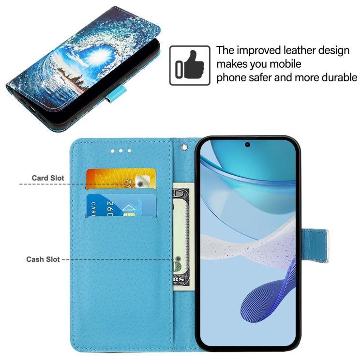 For OPPO Reno9 A JP Version Colored Drawing Pattern Plain Weave Leather Phone Case