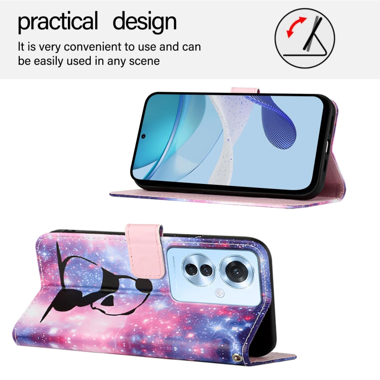 For OPPO F25 Pro 5G India Colored Drawing Pattern Plain Weave Leather Phone Case