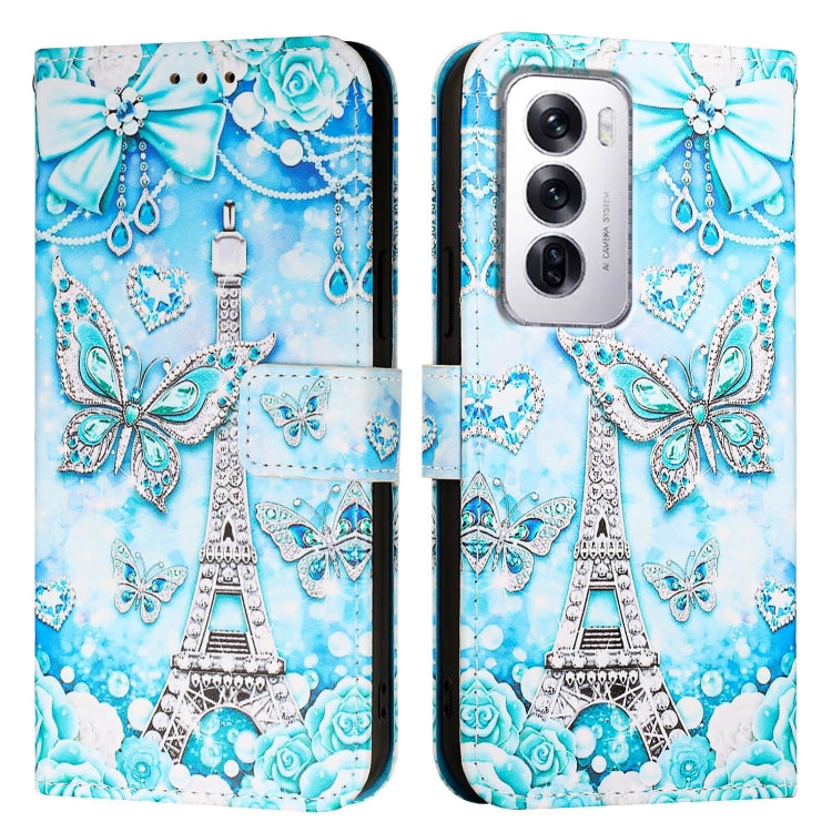 For OPPO Reno12 Global Colored Drawing Pattern Plain Weave Leather Phone Case