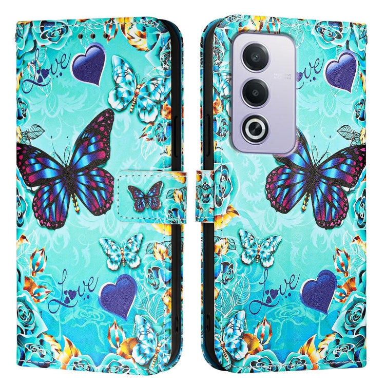 For OPPO A3 Pro 5G Global Colored Drawing Pattern Plain Weave Leather Phone Case