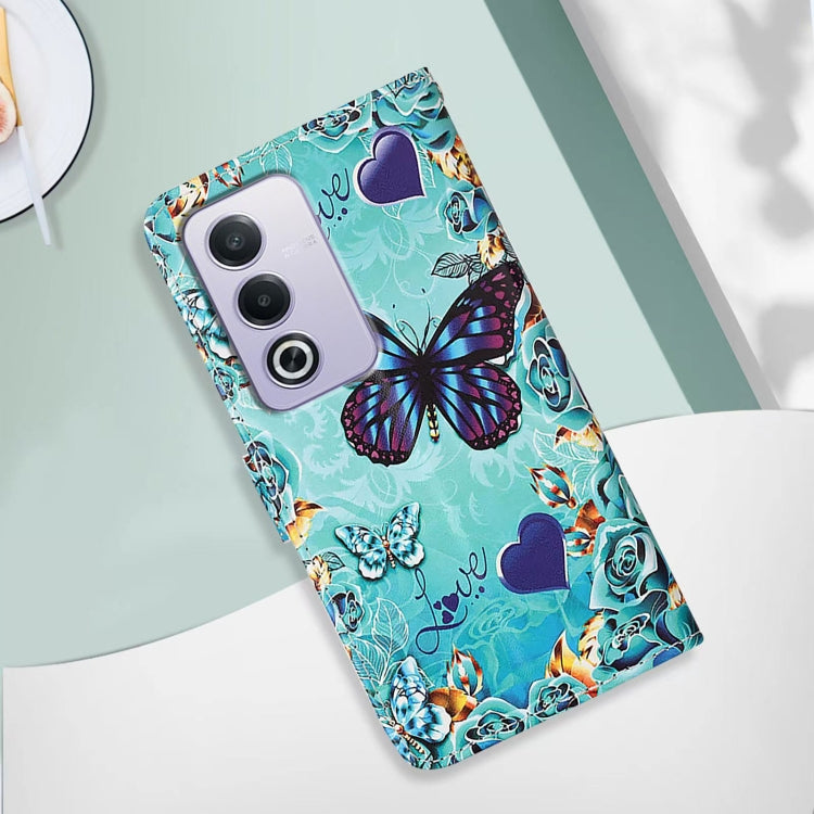 For OPPO A3 Pro 5G Global Colored Drawing Pattern Plain Weave Leather Phone Case