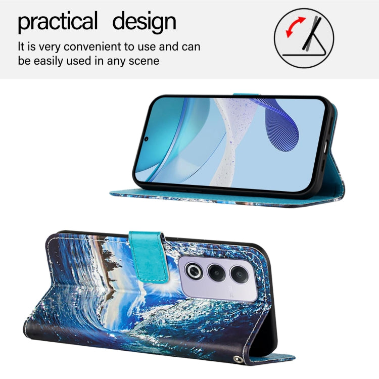 For OPPO A3 Pro 5G Global Colored Drawing Pattern Plain Weave Leather Phone Case