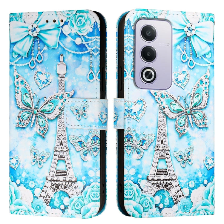 For OPPO A3 Pro 5G Global Colored Drawing Pattern Plain Weave Leather Phone Case