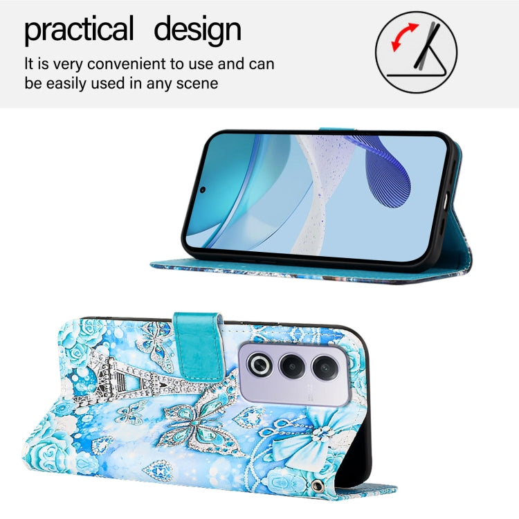 For OPPO A3 Pro 5G Global Colored Drawing Pattern Plain Weave Leather Phone Case