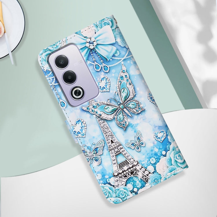 For OPPO A3 Pro 5G Global Colored Drawing Pattern Plain Weave Leather Phone Case
