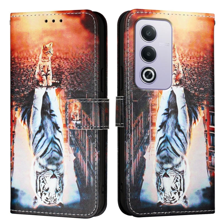 For OPPO A3 Pro 5G Global Colored Drawing Pattern Plain Weave Leather Phone Case
