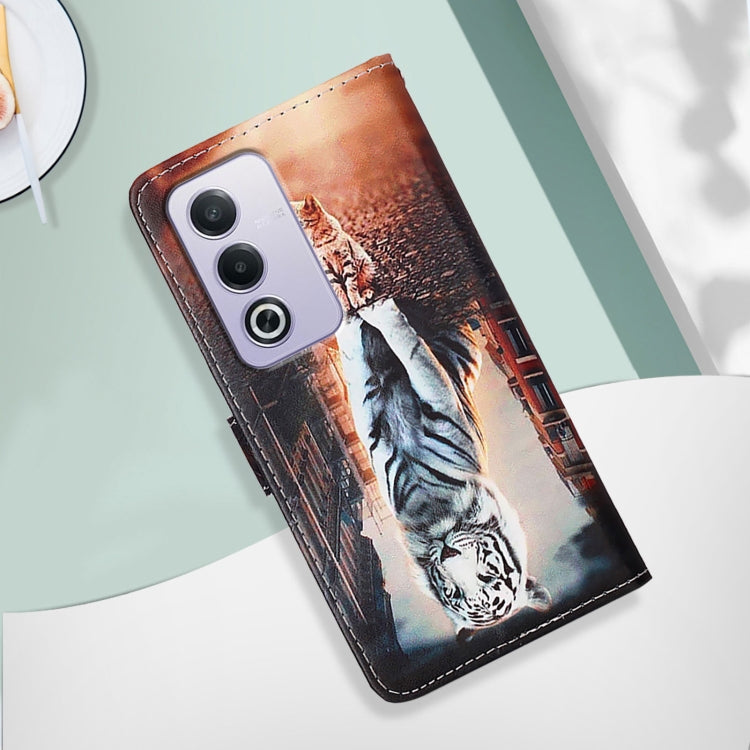 For OPPO A3 Pro 5G Global Colored Drawing Pattern Plain Weave Leather Phone Case
