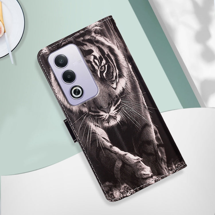 For OPPO A3 Pro 5G Global Colored Drawing Pattern Plain Weave Leather Phone Case