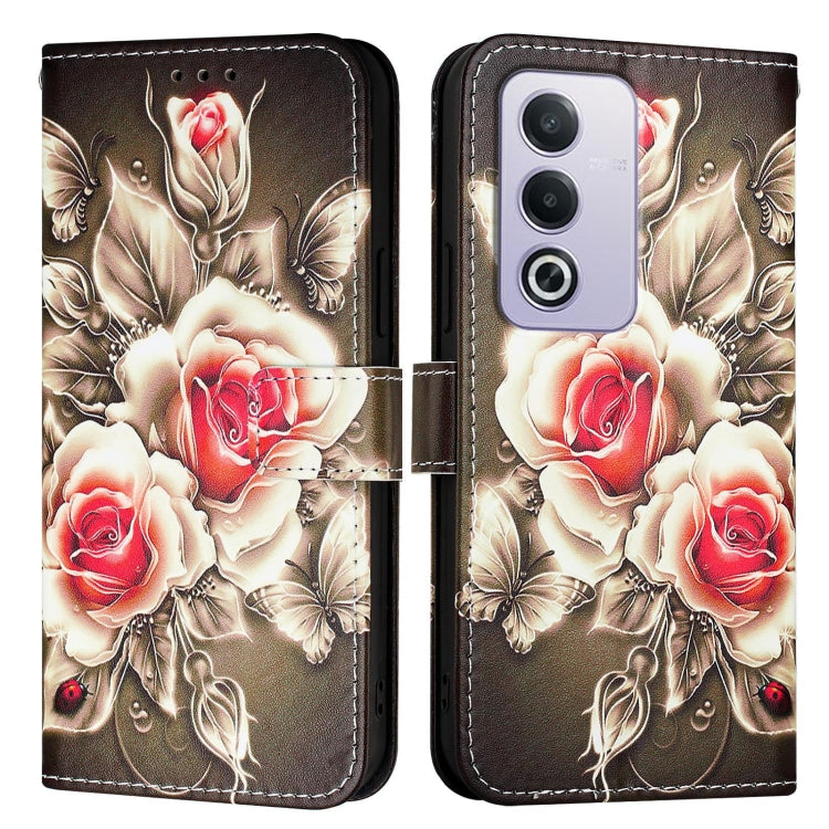 For OPPO A3 Pro 5G Global Colored Drawing Pattern Plain Weave Leather Phone Case