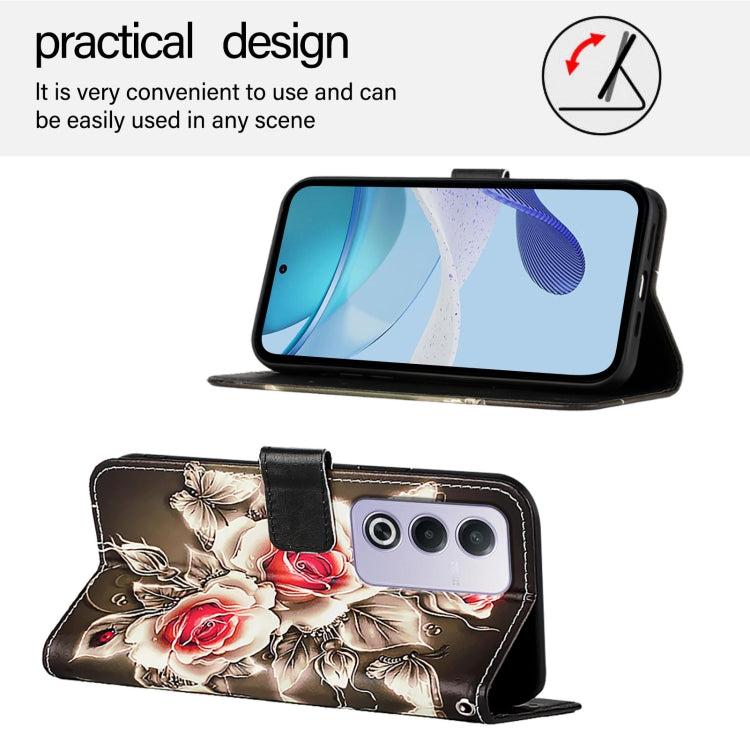 For OPPO A3 Pro 5G Global Colored Drawing Pattern Plain Weave Leather Phone Case