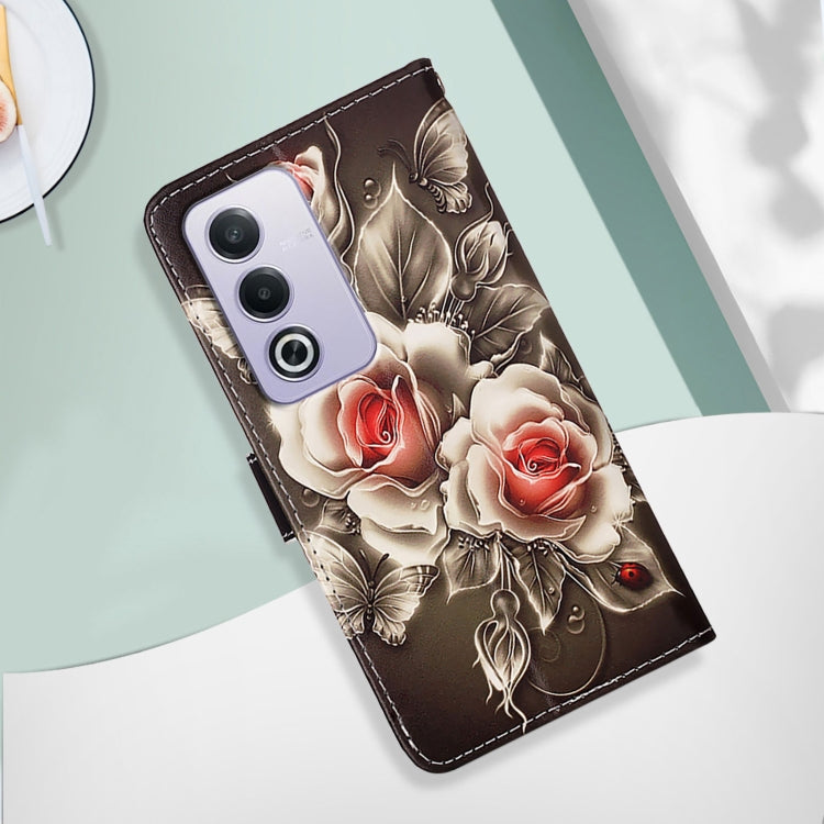 For OPPO A3 Pro 5G Global Colored Drawing Pattern Plain Weave Leather Phone Case