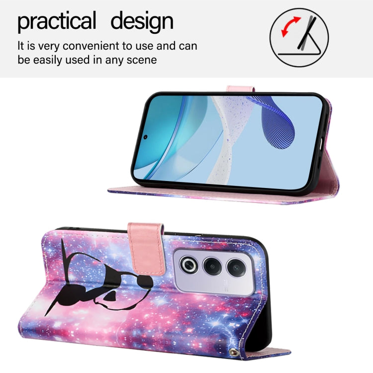 For OPPO A3 Pro 5G Global Colored Drawing Pattern Plain Weave Leather Phone Case