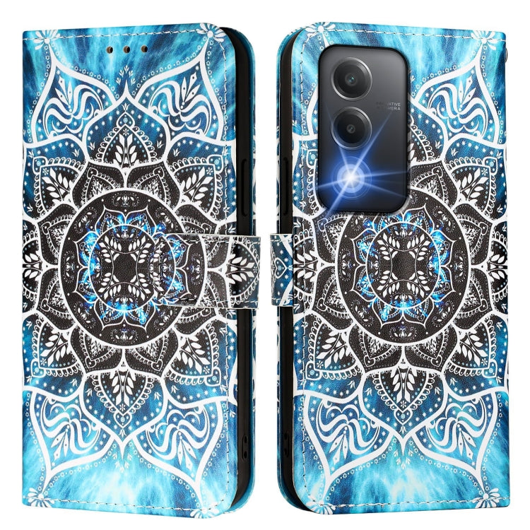 For OPPO A80 5G EU Version Colored Drawing Pattern Plain Weave Leather Phone Case