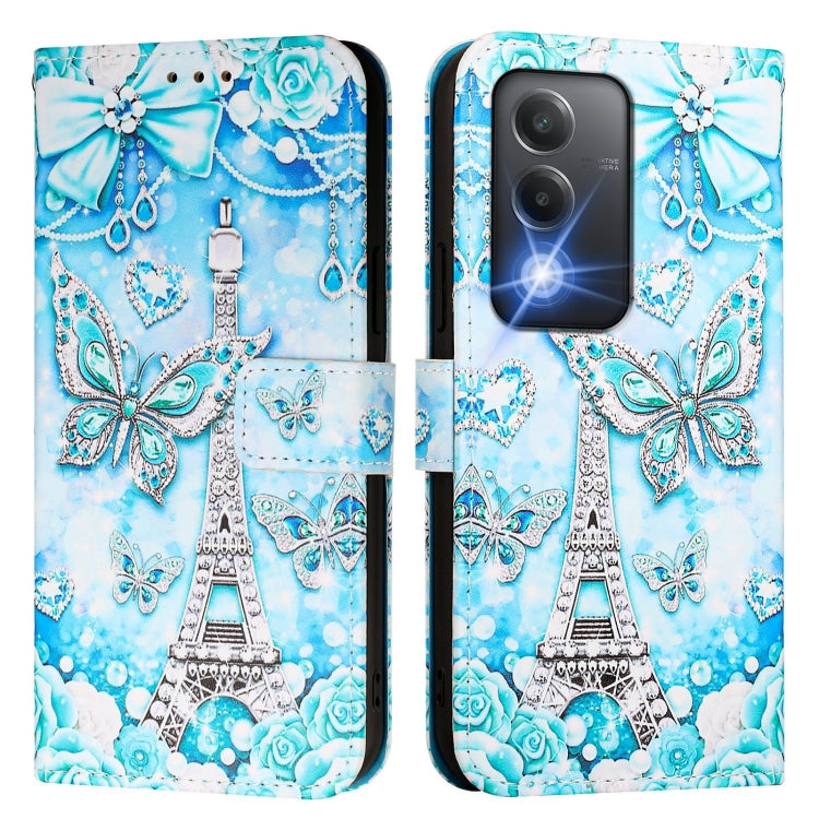 For OPPO K12x 5G Global Colored Drawing Pattern Plain Weave Leather Phone Case