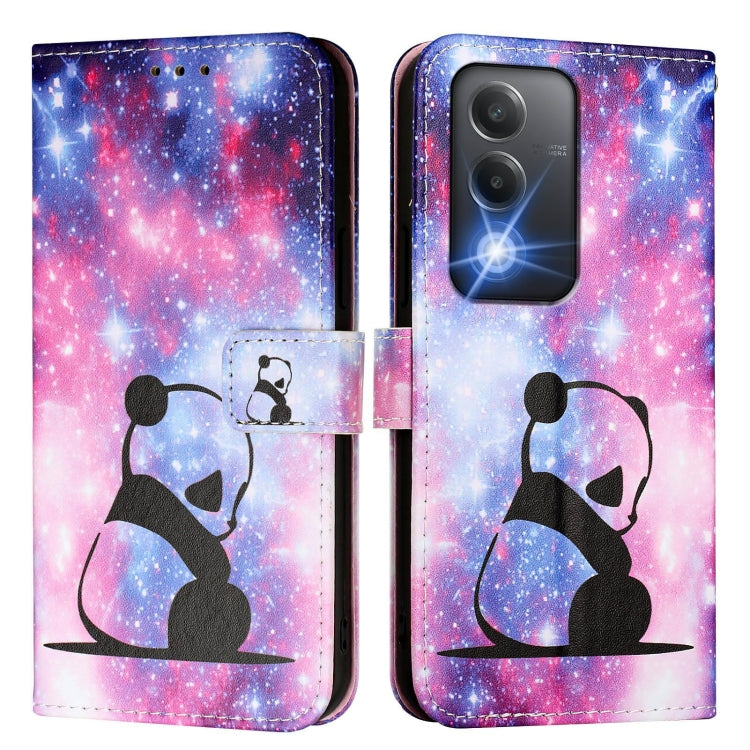 For OPPO K12x 5G Global Colored Drawing Pattern Plain Weave Leather Phone Case