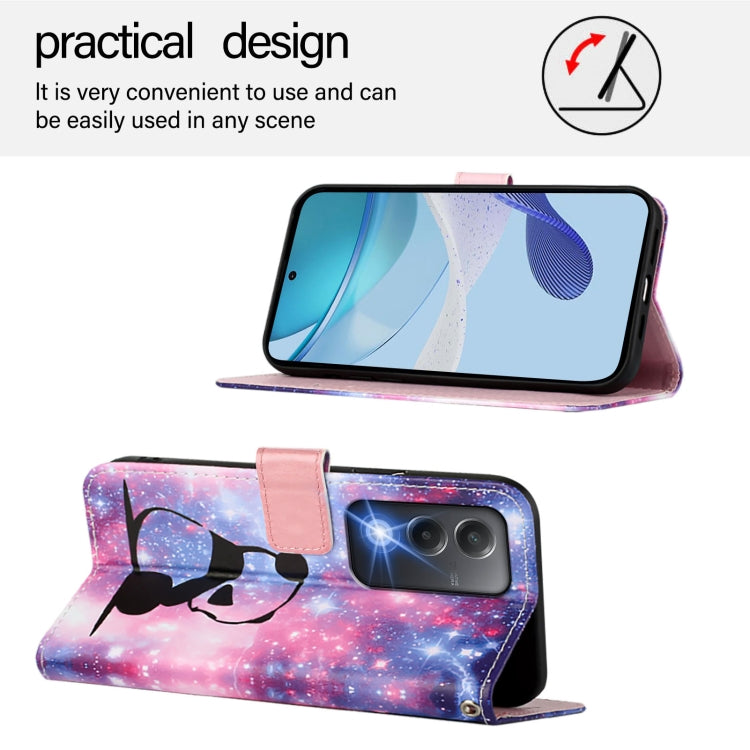 For OPPO K12x 5G Global Colored Drawing Pattern Plain Weave Leather Phone Case
