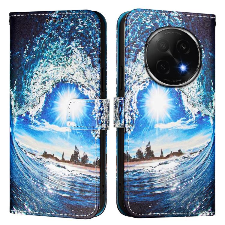 For OPPO A5 Pro China Colored Drawing Pattern Plain Weave Leather Phone Case