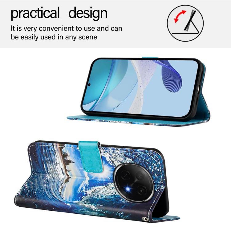 For OPPO A5 Pro China Colored Drawing Pattern Plain Weave Leather Phone Case