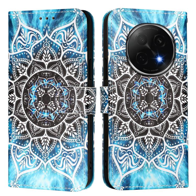 For OPPO A5 Pro China Colored Drawing Pattern Plain Weave Leather Phone Case