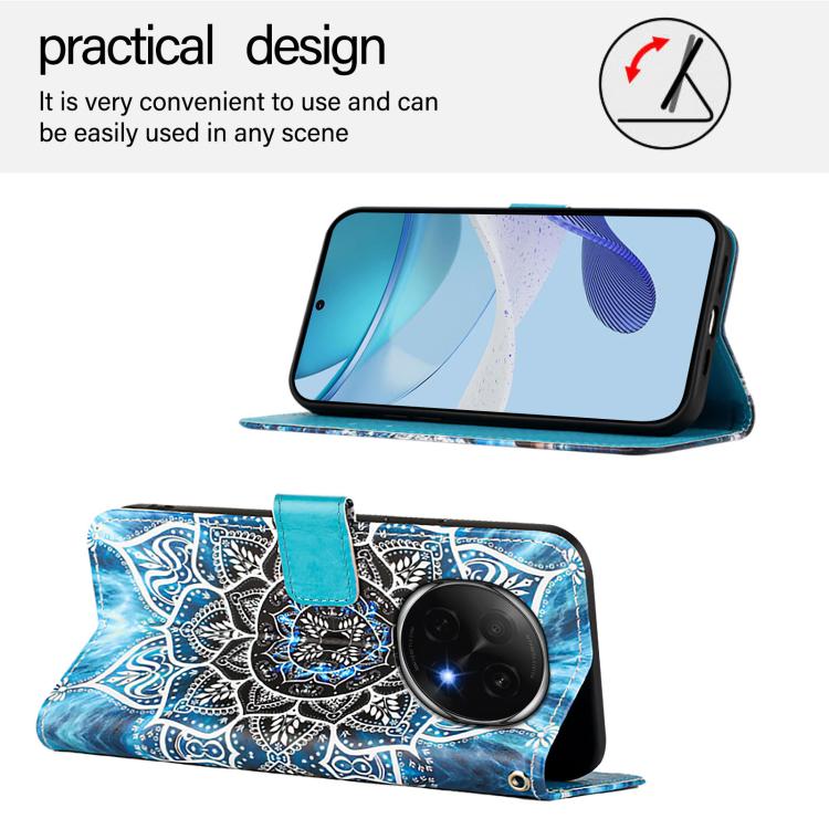 For OPPO A5 Pro China Colored Drawing Pattern Plain Weave Leather Phone Case
