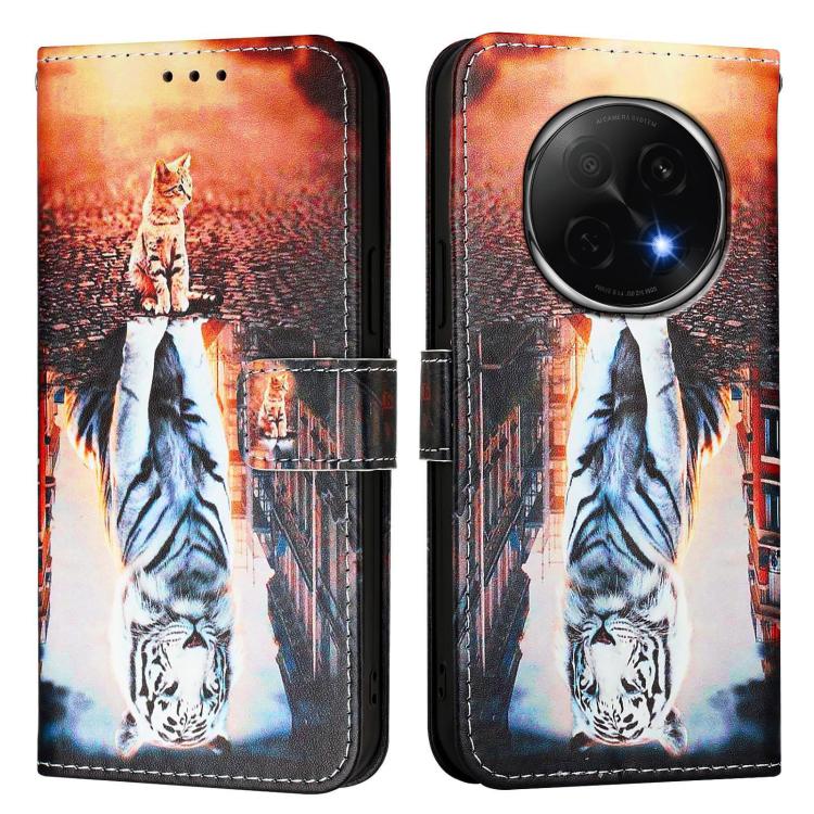 For OPPO A5 Pro China Colored Drawing Pattern Plain Weave Leather Phone Case