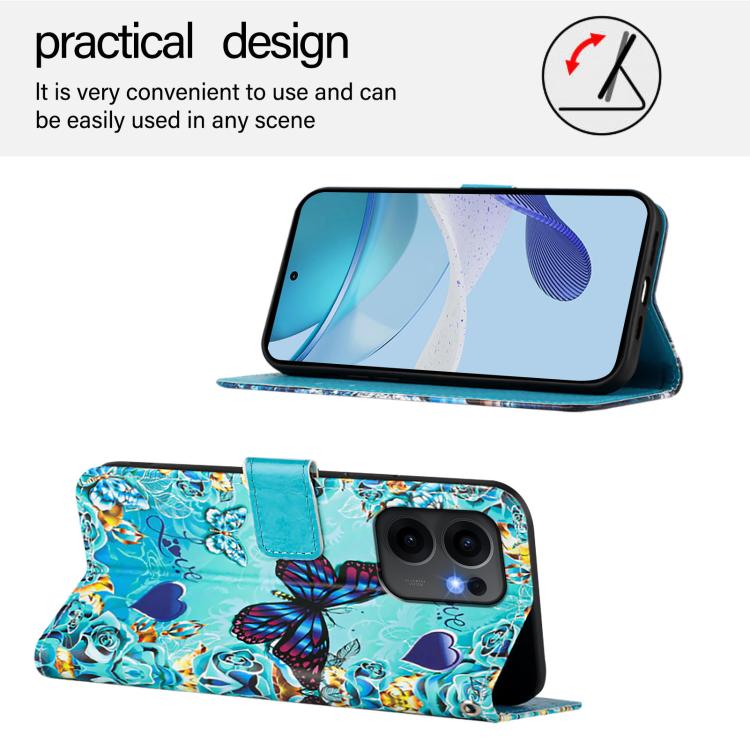 For OPPO Reno13 F 5G Global Colored Drawing Pattern Plain Weave Leather Phone Case