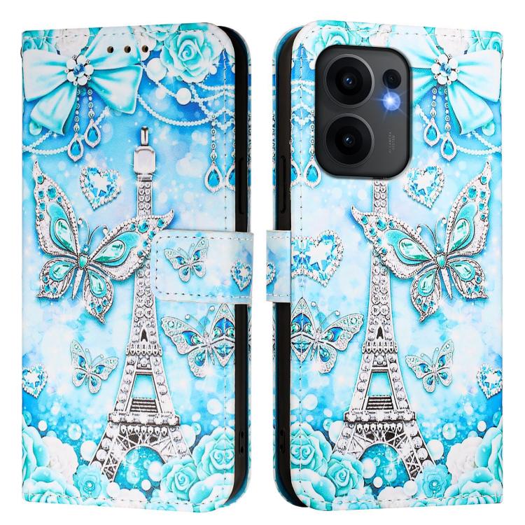 For OPPO Reno13 F 5G Global Colored Drawing Pattern Plain Weave Leather Phone Case