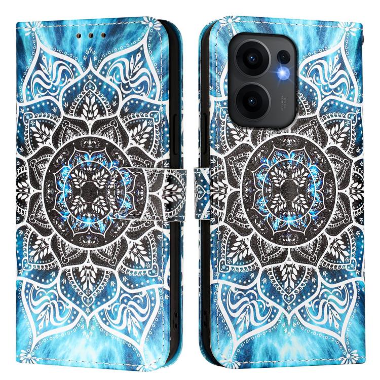 For OPPO Reno13 F 5G Global Colored Drawing Pattern Plain Weave Leather Phone Case