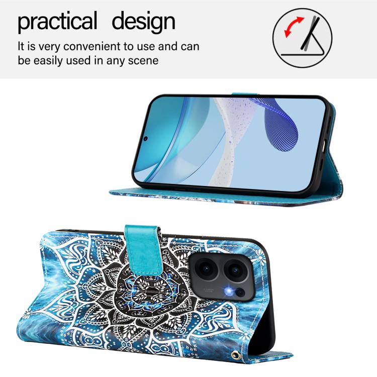 For OPPO Reno13 F 5G Global Colored Drawing Pattern Plain Weave Leather Phone Case