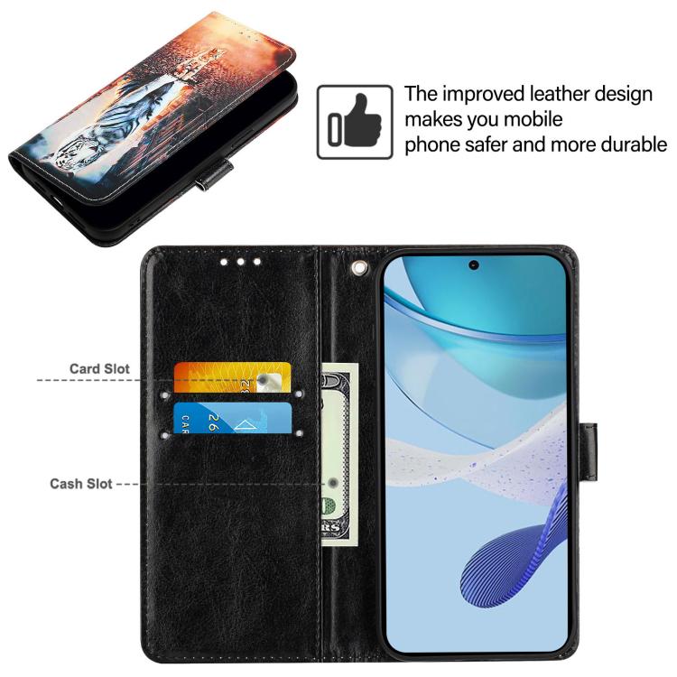 For OPPO Reno13 F 5G Global Colored Drawing Pattern Plain Weave Leather Phone Case