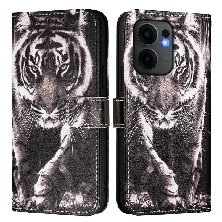 For OPPO Reno13 F 5G Global Colored Drawing Pattern Plain Weave Leather Phone Case