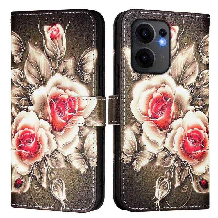 For OPPO Reno13 F 5G Global Colored Drawing Pattern Plain Weave Leather Phone Case