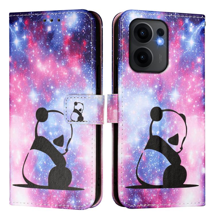 For OPPO Reno13 F 5G Global Colored Drawing Pattern Plain Weave Leather Phone Case