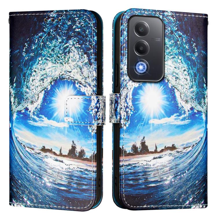 For OPPO A5 5G Global Colored Drawing Pattern Plain Weave Leather Phone Case