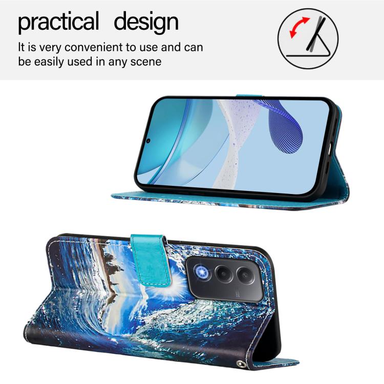 For OPPO A5 5G Global Colored Drawing Pattern Plain Weave Leather Phone Case