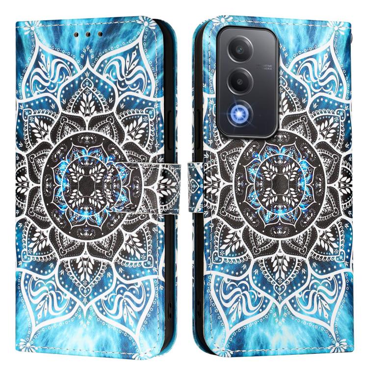 For OPPO A5 5G Global Colored Drawing Pattern Plain Weave Leather Phone Case