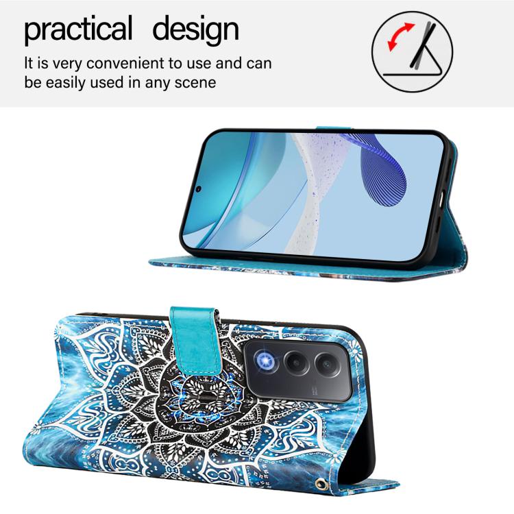 For OPPO A5 5G Global Colored Drawing Pattern Plain Weave Leather Phone Case
