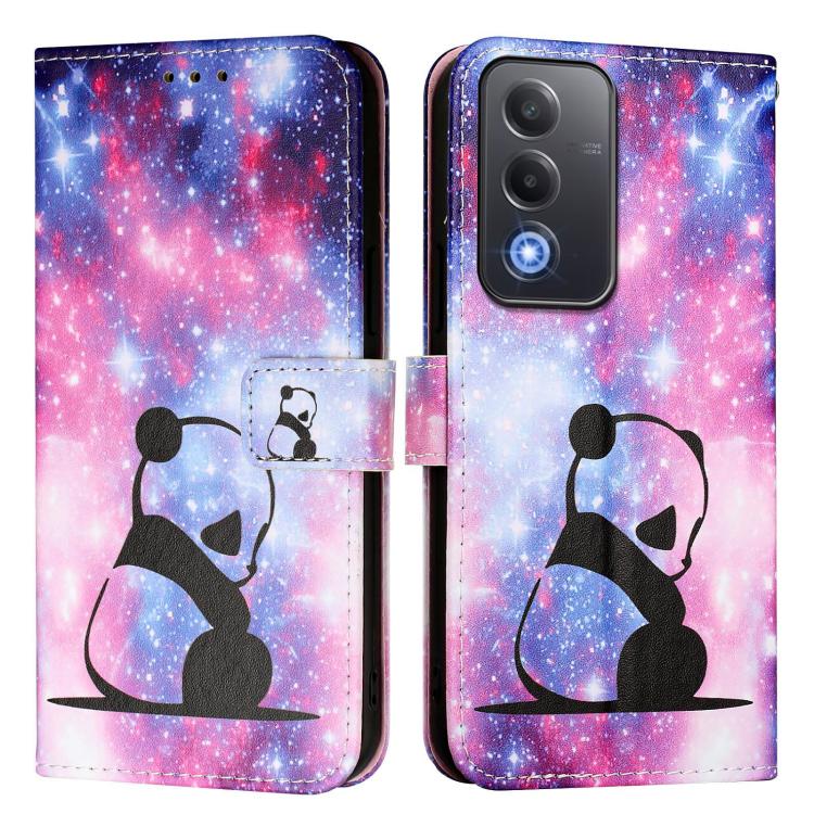 For OPPO A5 5G Global Colored Drawing Pattern Plain Weave Leather Phone Case