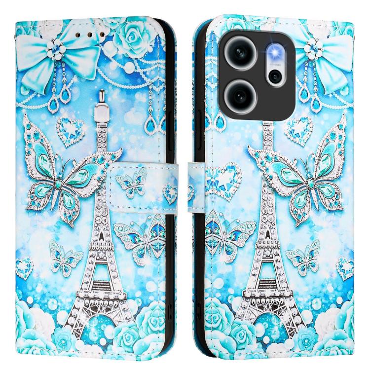 For OPPO Reno14 F 5G Colored Drawing Pattern Plain Weave Leather Phone Case