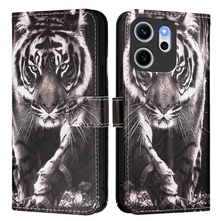 For OPPO Reno14 F 5G Colored Drawing Pattern Plain Weave Leather Phone Case