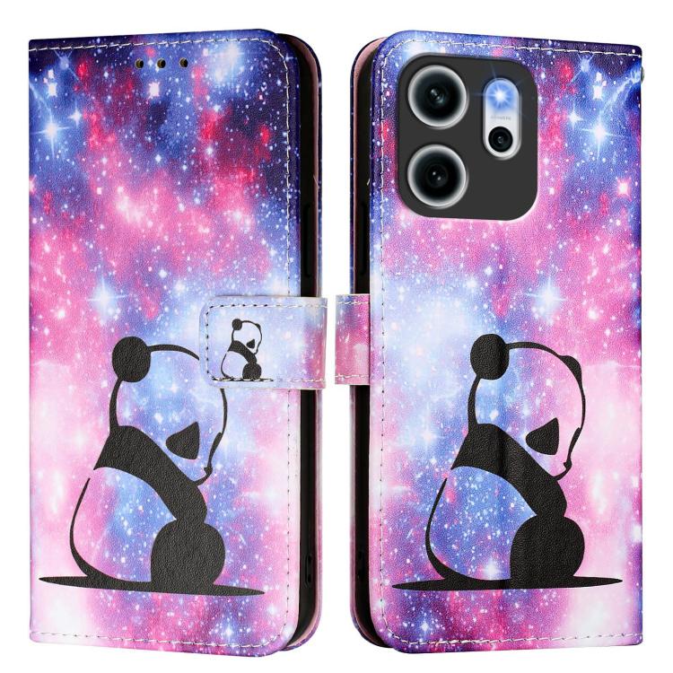 For OPPO Reno14 F 5G Colored Drawing Pattern Plain Weave Leather Phone Case