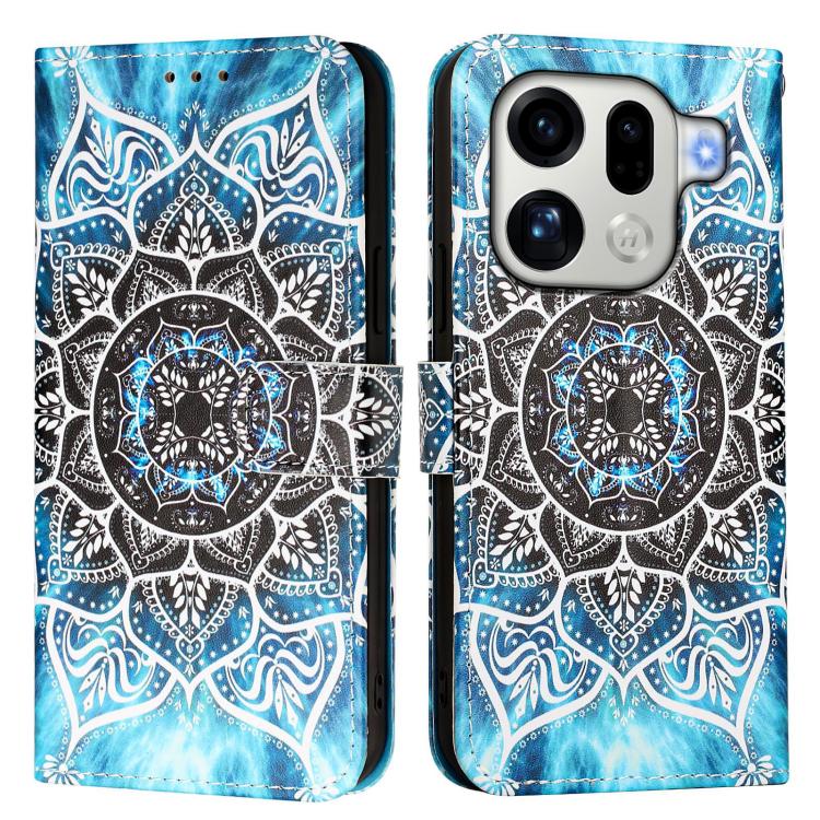 For OPPO Find X9 Pro Colored Drawing Pattern Plain Weave Leather Phone Case