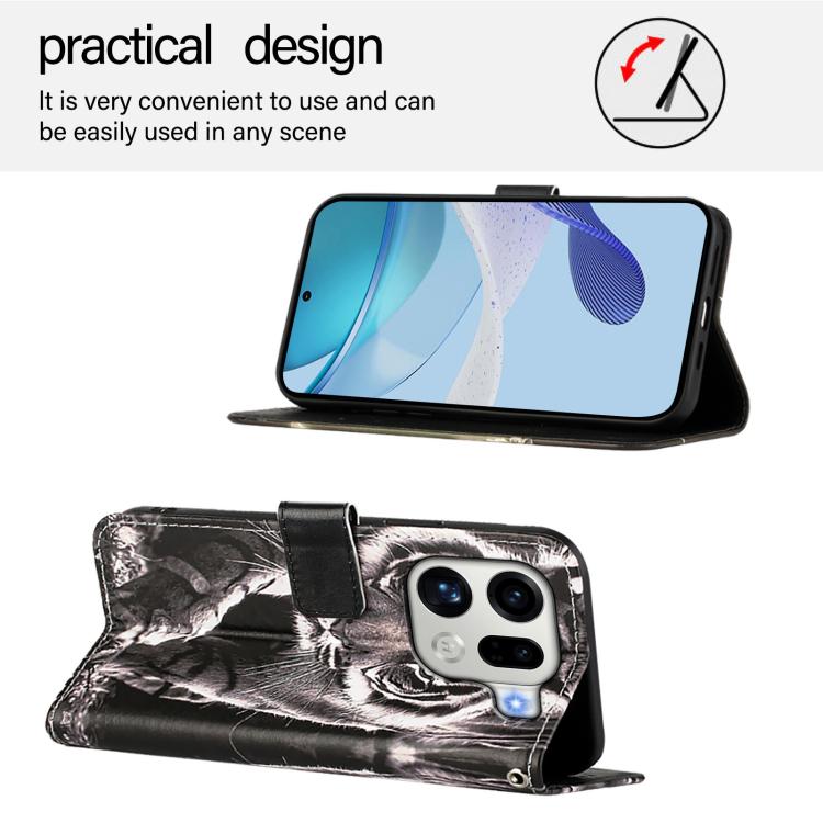 For OPPO Find X9 Pro Colored Drawing Pattern Plain Weave Leather Phone Case