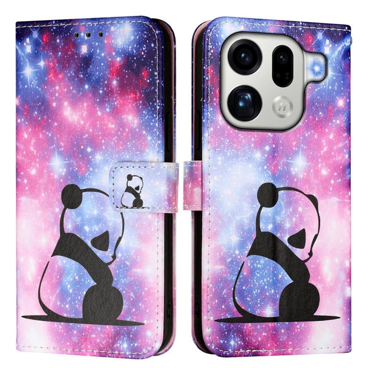 For OPPO Find X9 Pro Colored Drawing Pattern Plain Weave Leather Phone Case