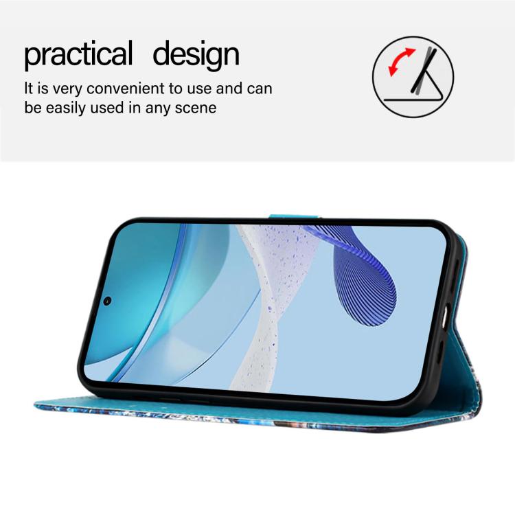 For OPPO Find X9s Pro Colored Drawing Pattern Plain Weave Leather Phone Case