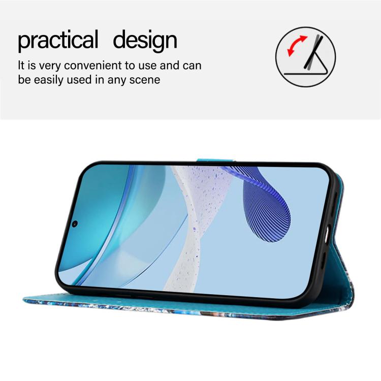 For OPPO Find X9s Pro Colored Drawing Pattern Plain Weave Leather Phone Case