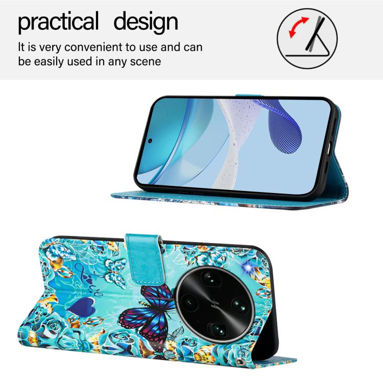 For OPPO Find X9 Ultra Colored Drawing Pattern Plain Weave Leather Phone Case