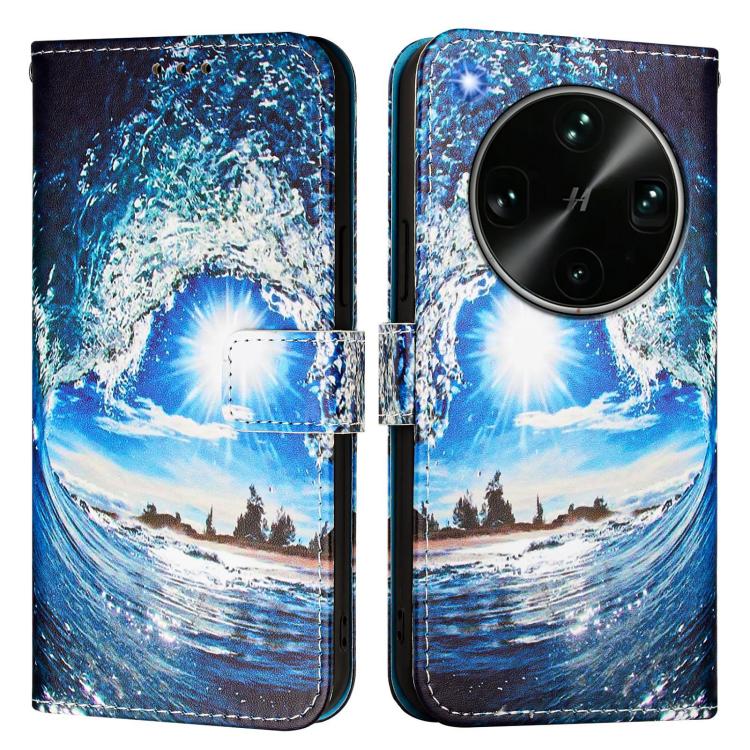 For OPPO Find X9 Ultra Colored Drawing Pattern Plain Weave Leather Phone Case