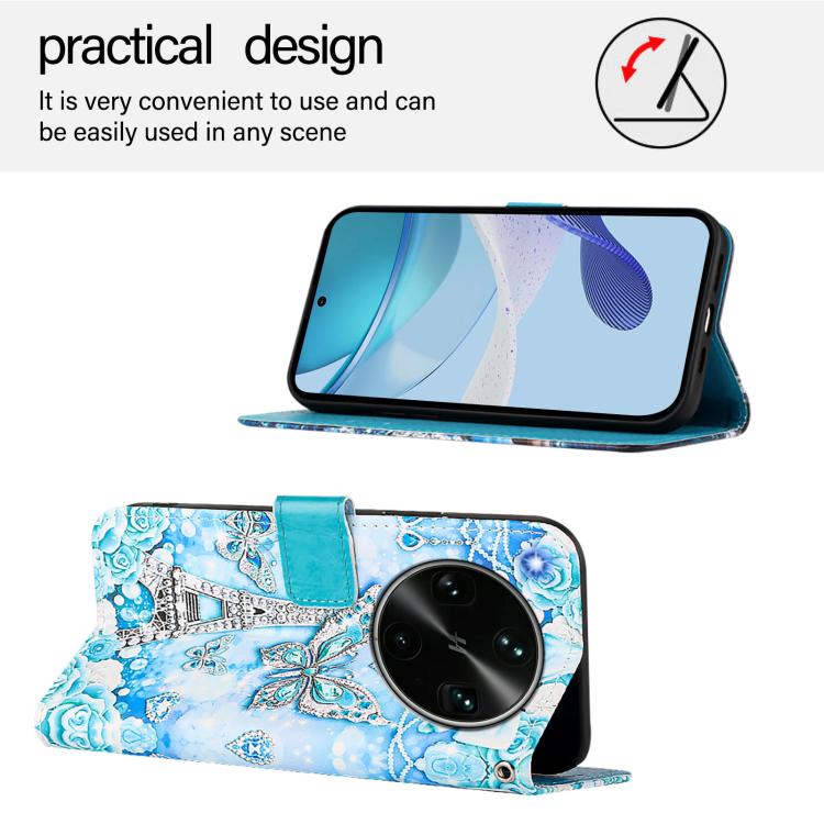 For OPPO Find X9 Ultra Colored Drawing Pattern Plain Weave Leather Phone Case