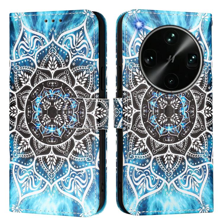 For OPPO Find X9 Ultra Colored Drawing Pattern Plain Weave Leather Phone Case